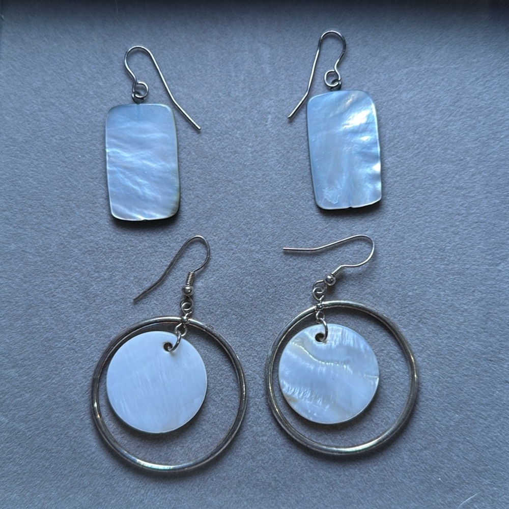 Iridescent & Reversible Silver Earrings BUNDLE